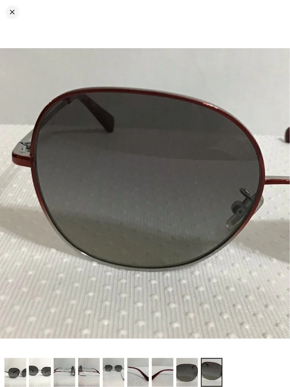 Women’s Red Metal Frame Sunglasses with Gray Lenses